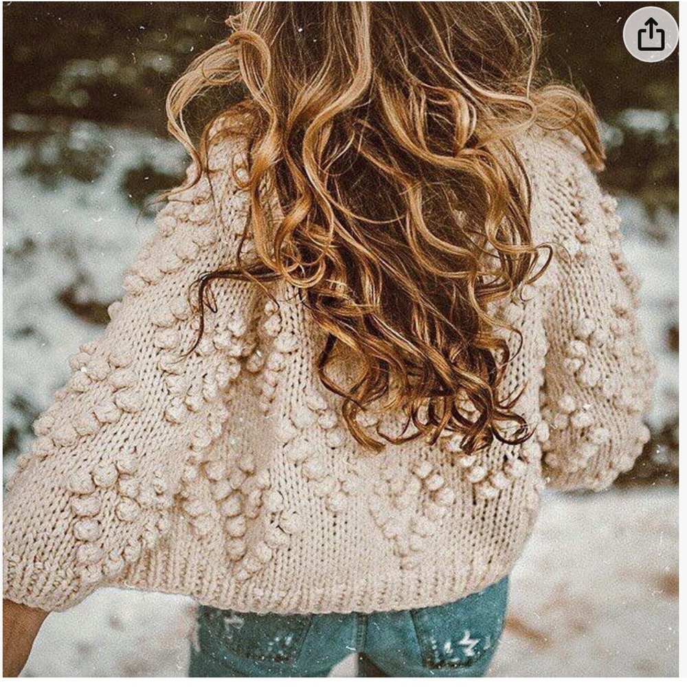 Hand Knit Open Front Cardigan - Picture 6 of 7